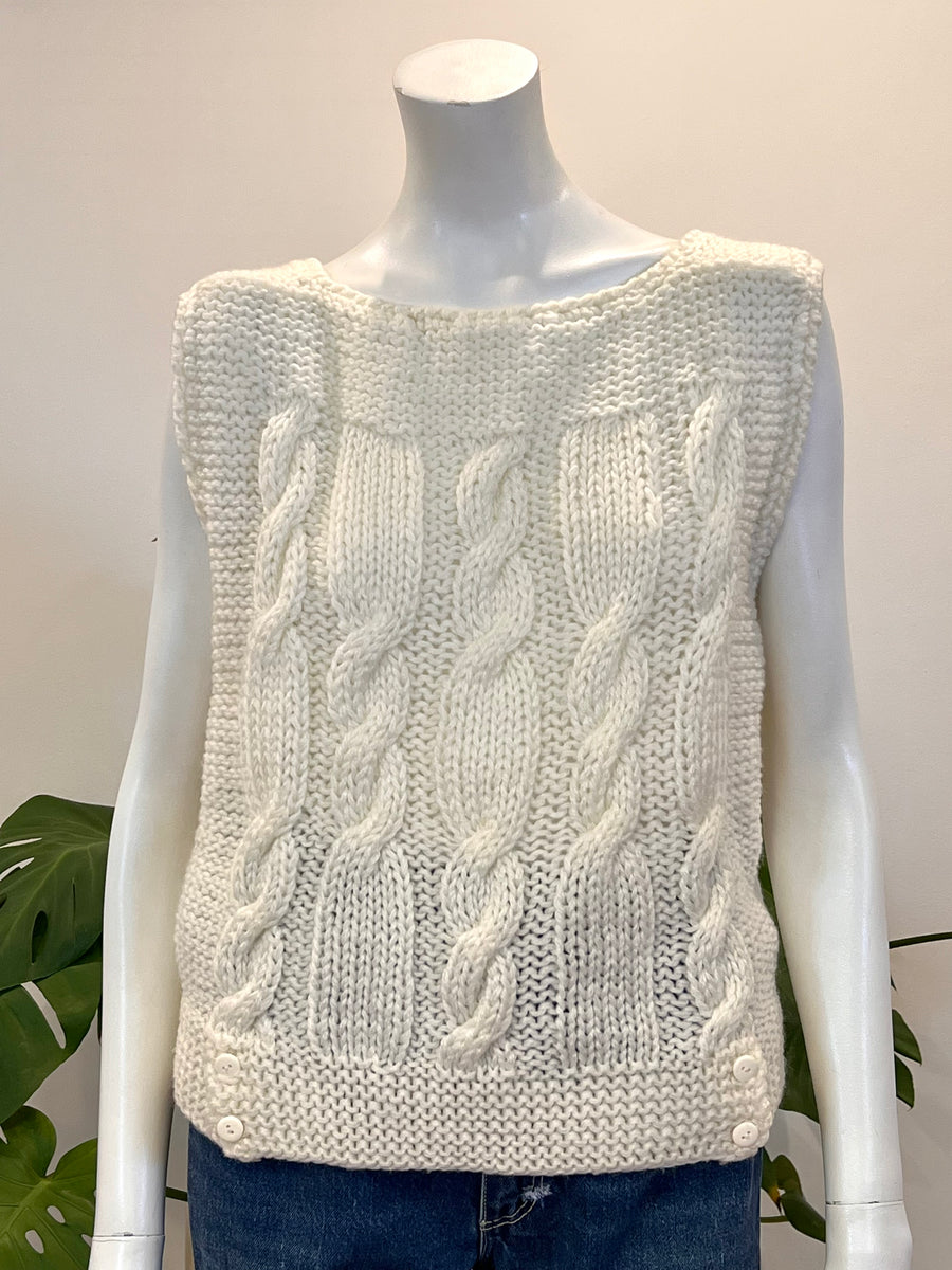 Vintage Multicolored Yarn Plush Sweater Vest