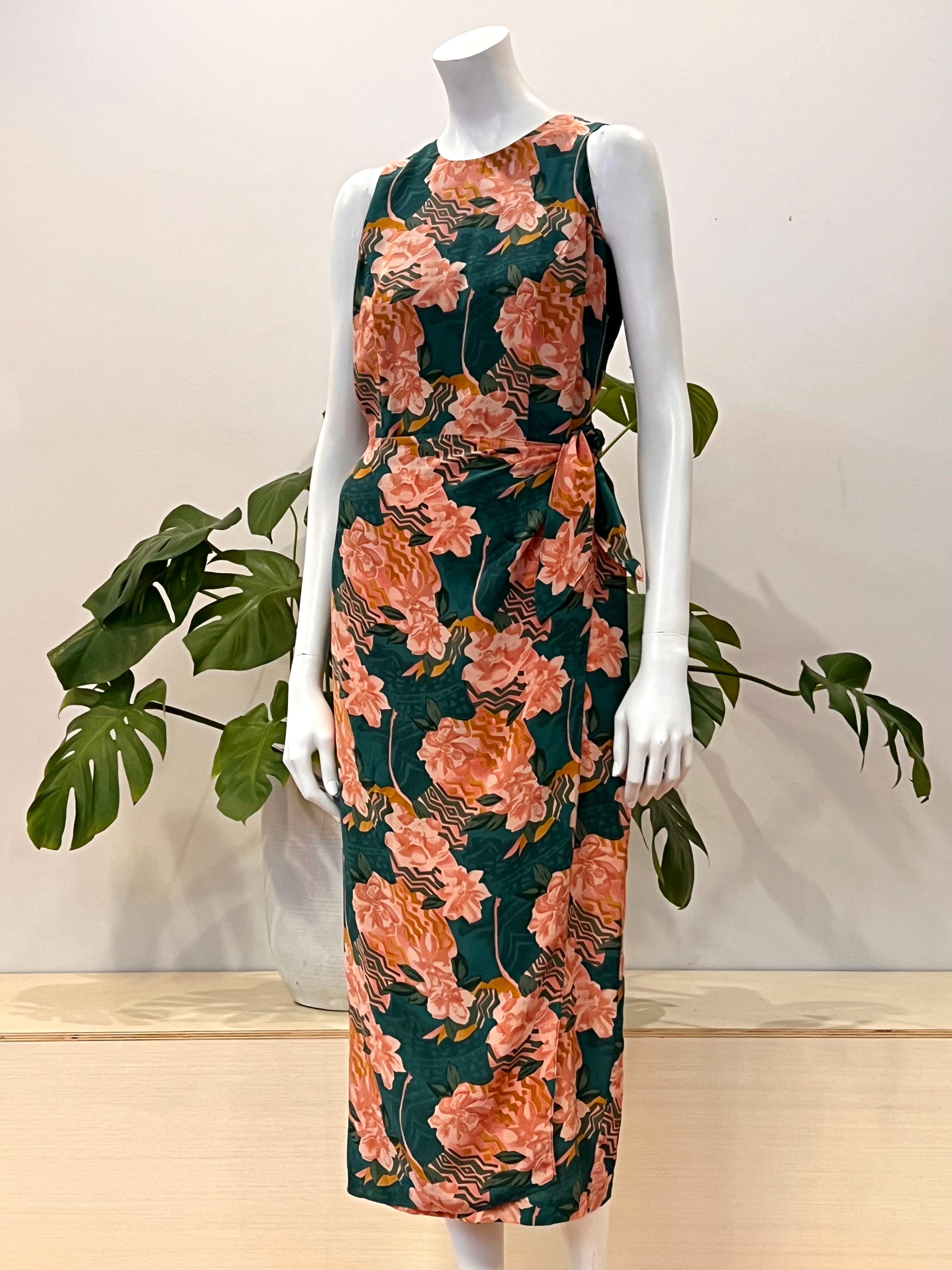 vintage tropical jungle floral silk sarong wrap midi dress 90s hong kong vintage vintage tropical jungle floral silk sarong wrap midi dress 90s hong kong vintage