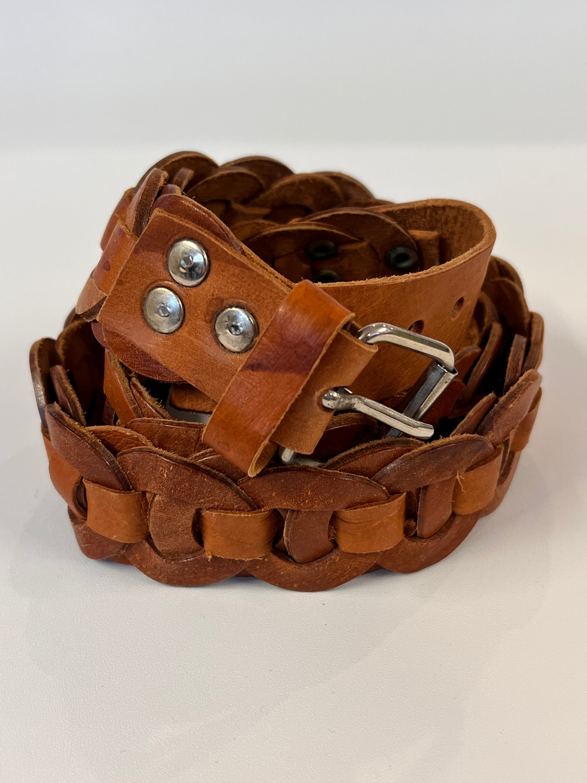 Vintage 1970s Multicolor Suede Striped Belt - Made in Hong Kong - Size 30-32 c21 1970s Wide Grommet Double Prong Buckle Burgundy Suede  main image 4