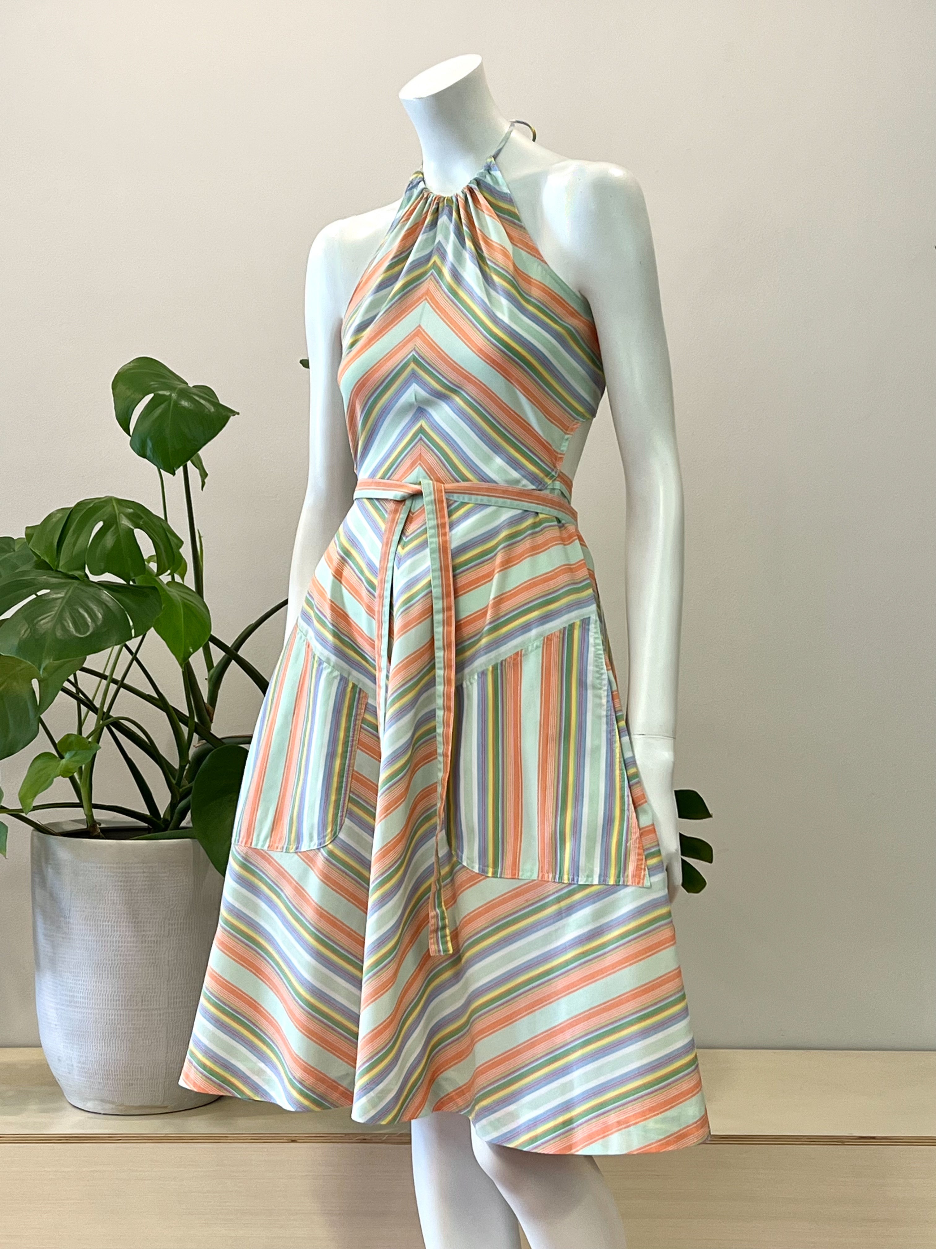 chevron pastel dress Charlotte Russe Sun Dress Sz S Multicolor Chevron Maxi Summer Pastel Chic NEW