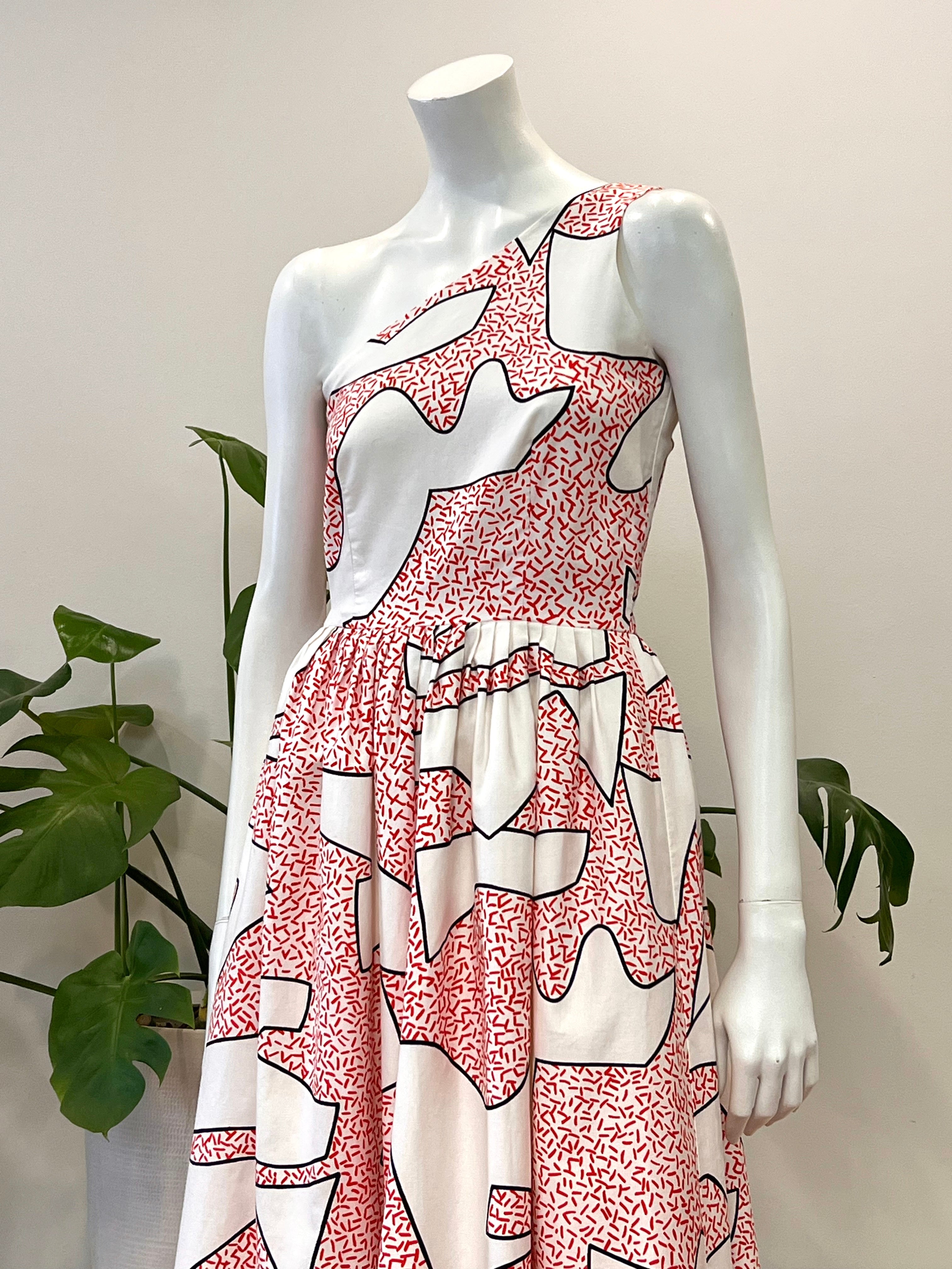 one shoulder graphic dress 60s Graphic One-Shoulder Maxi Dress Selected by MARMALADE