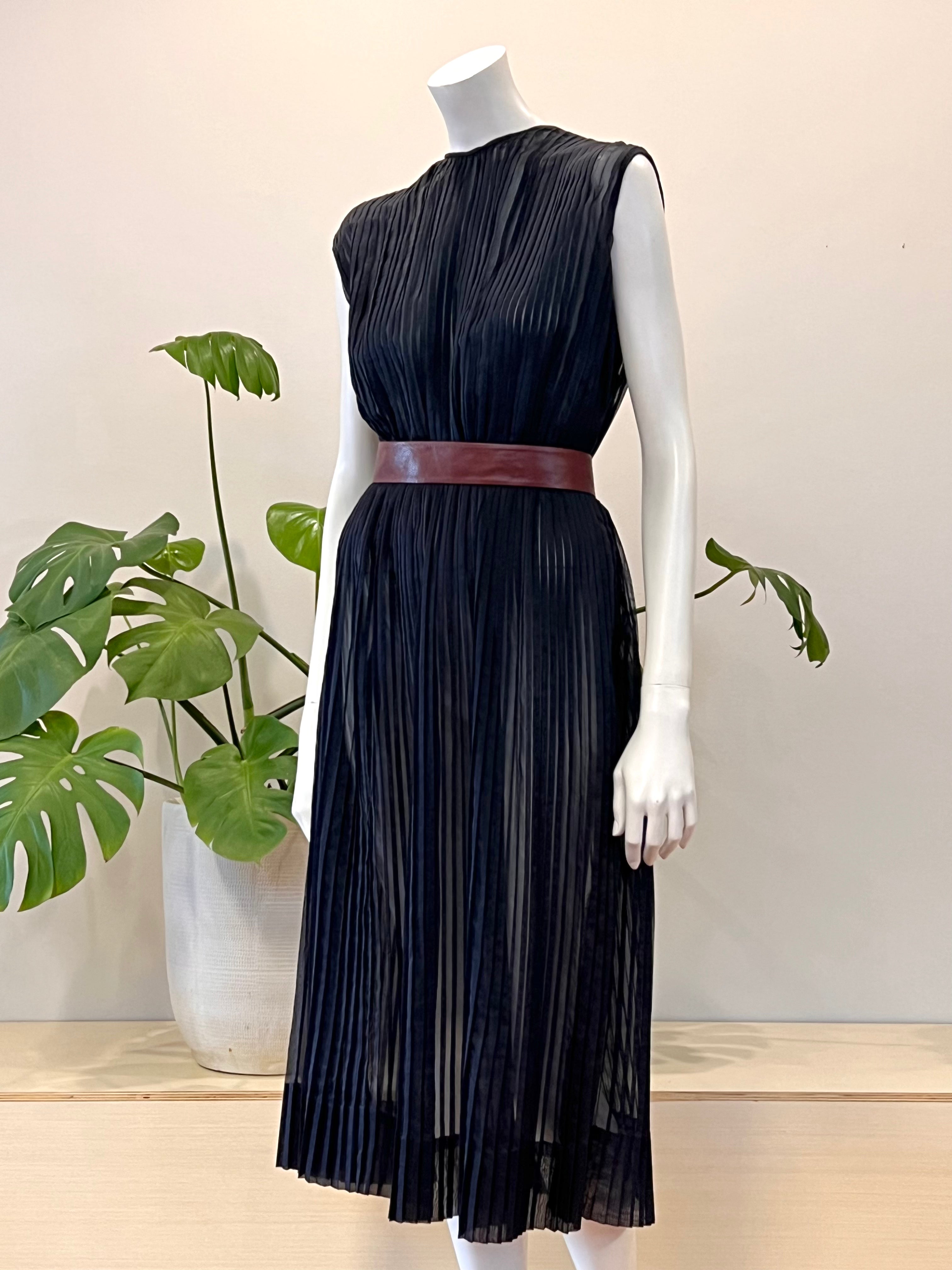 vintage Henry Rosenfeld sheer black accordion pleated dress 40s hong kong vintage vintage Henry Rosenfeld sheer black accordion pleated dress 40s hong kong vintage