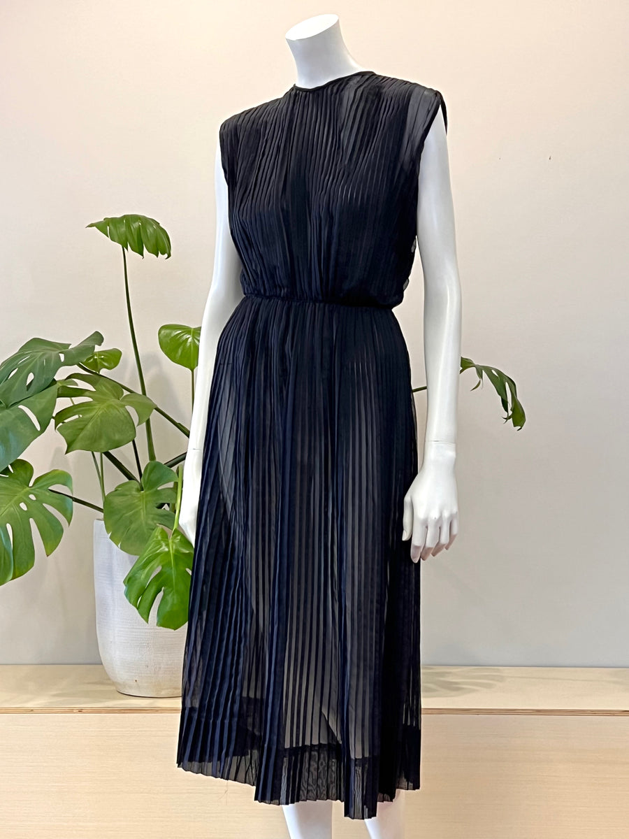 Henry Rosenfeld vintage Henry Rosenfeld sheer black accordion pleated dress 40s – hong ...