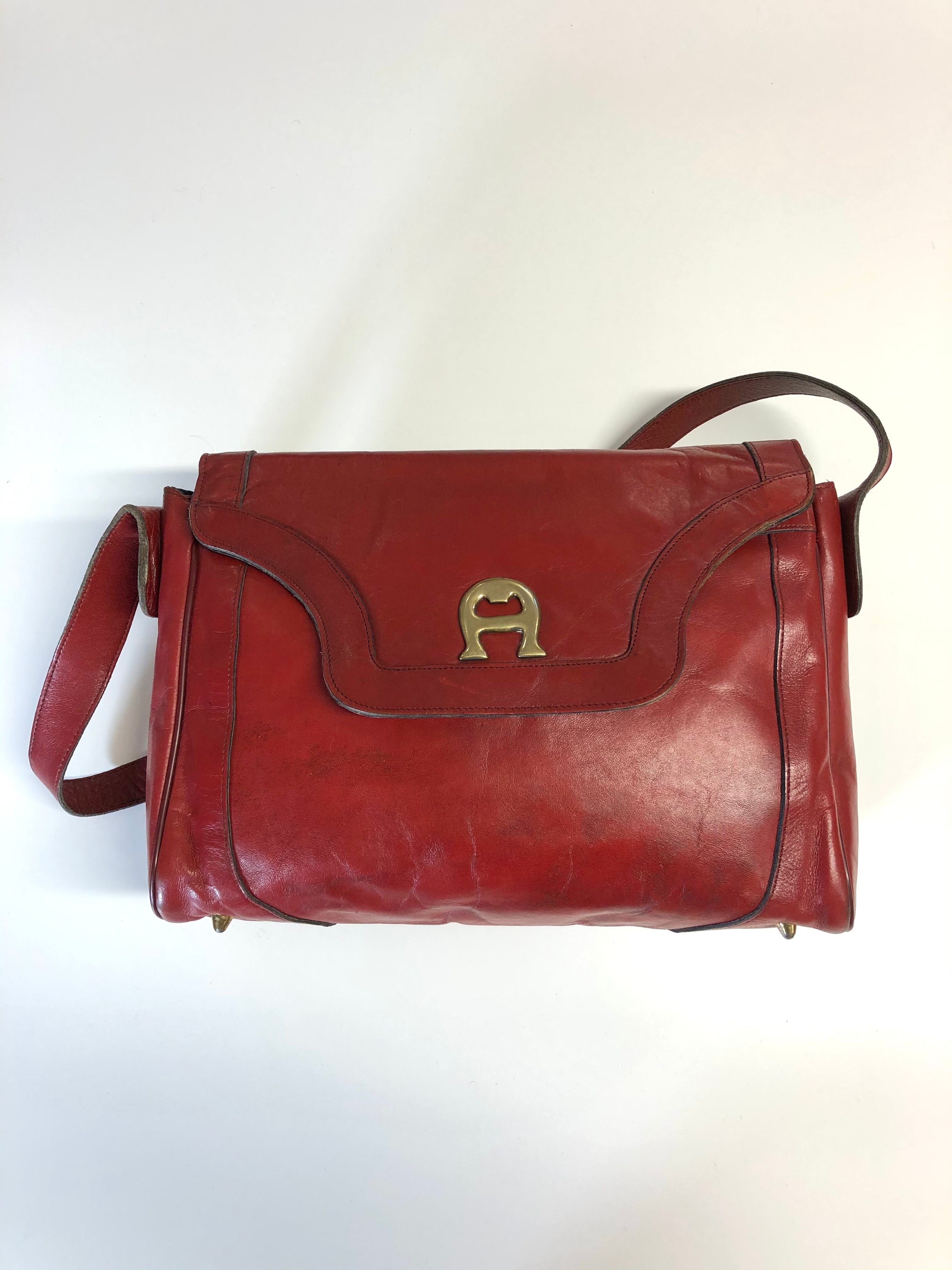 attribut Morgenøvelser Luminans vintage large Aigner oxblood leather handbag 70s – hong kong vintage