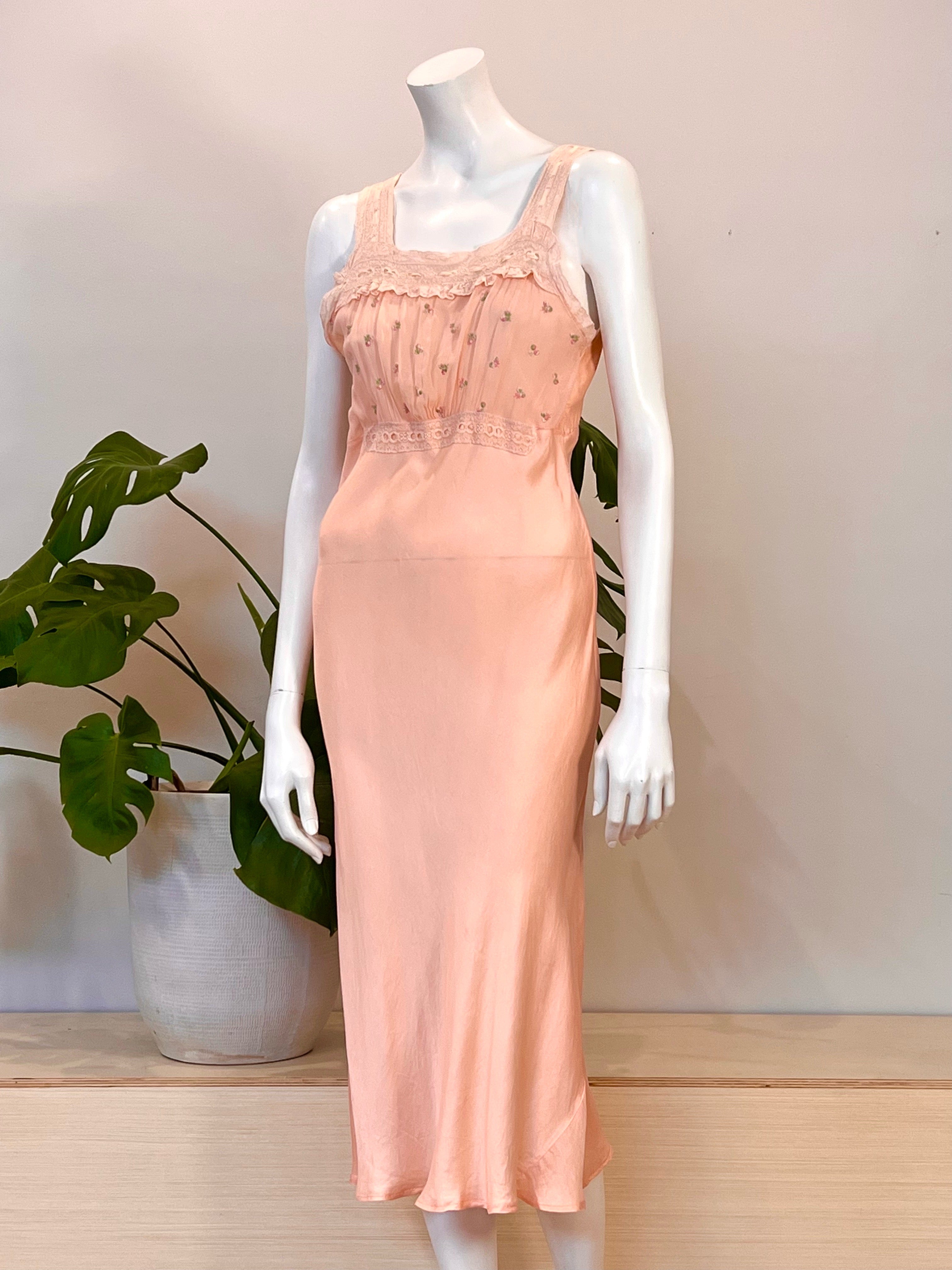 vintage lace trimmed peach silk satin slip dress w/ embroidered chiffo hong kong vintage vintage lace trimmed peach silk satin slip dress w/ embroidered chiffo hong kong vintage