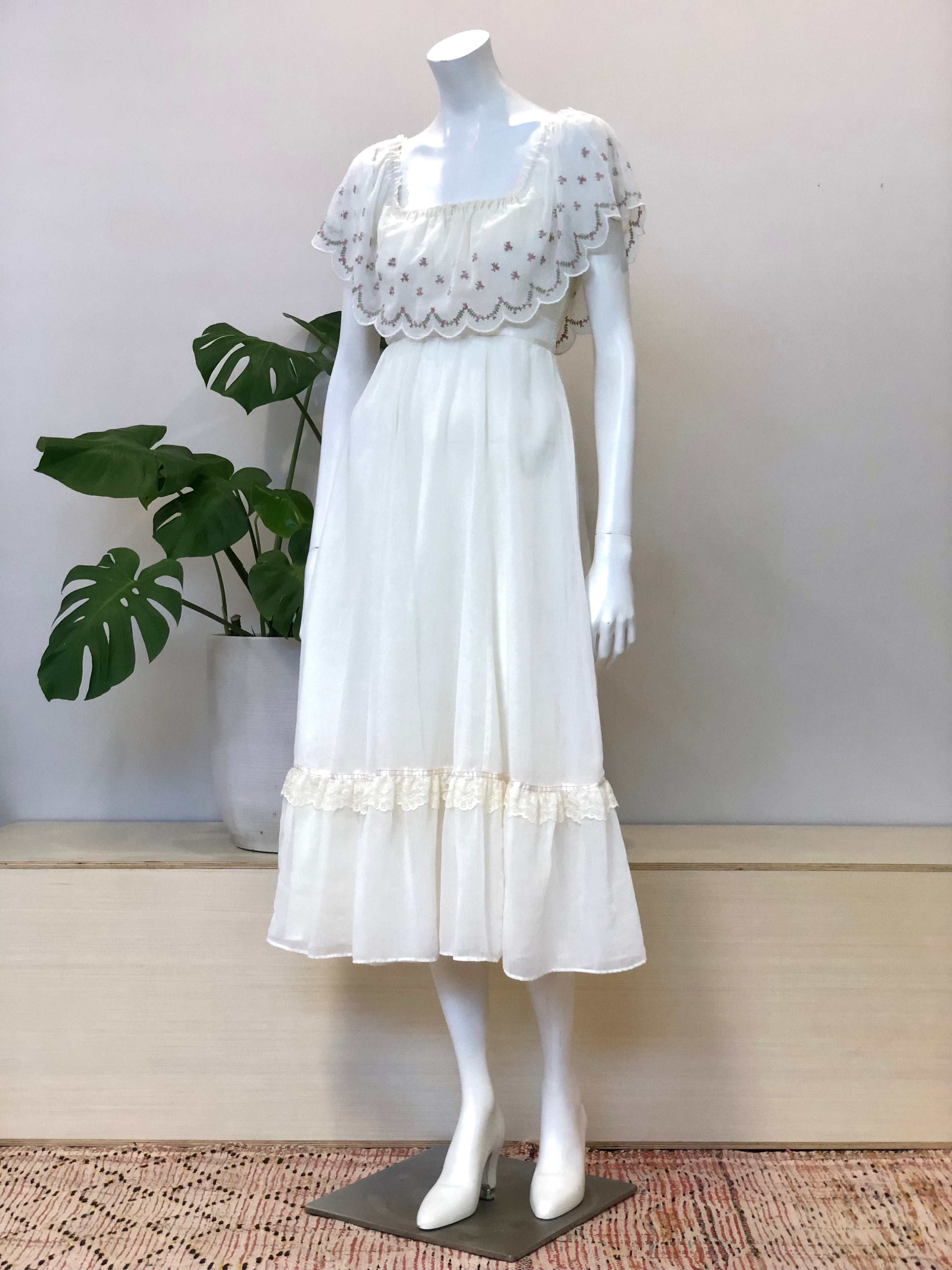 midi dress for garden party Garden Party Tiered Frill Midi Dress White