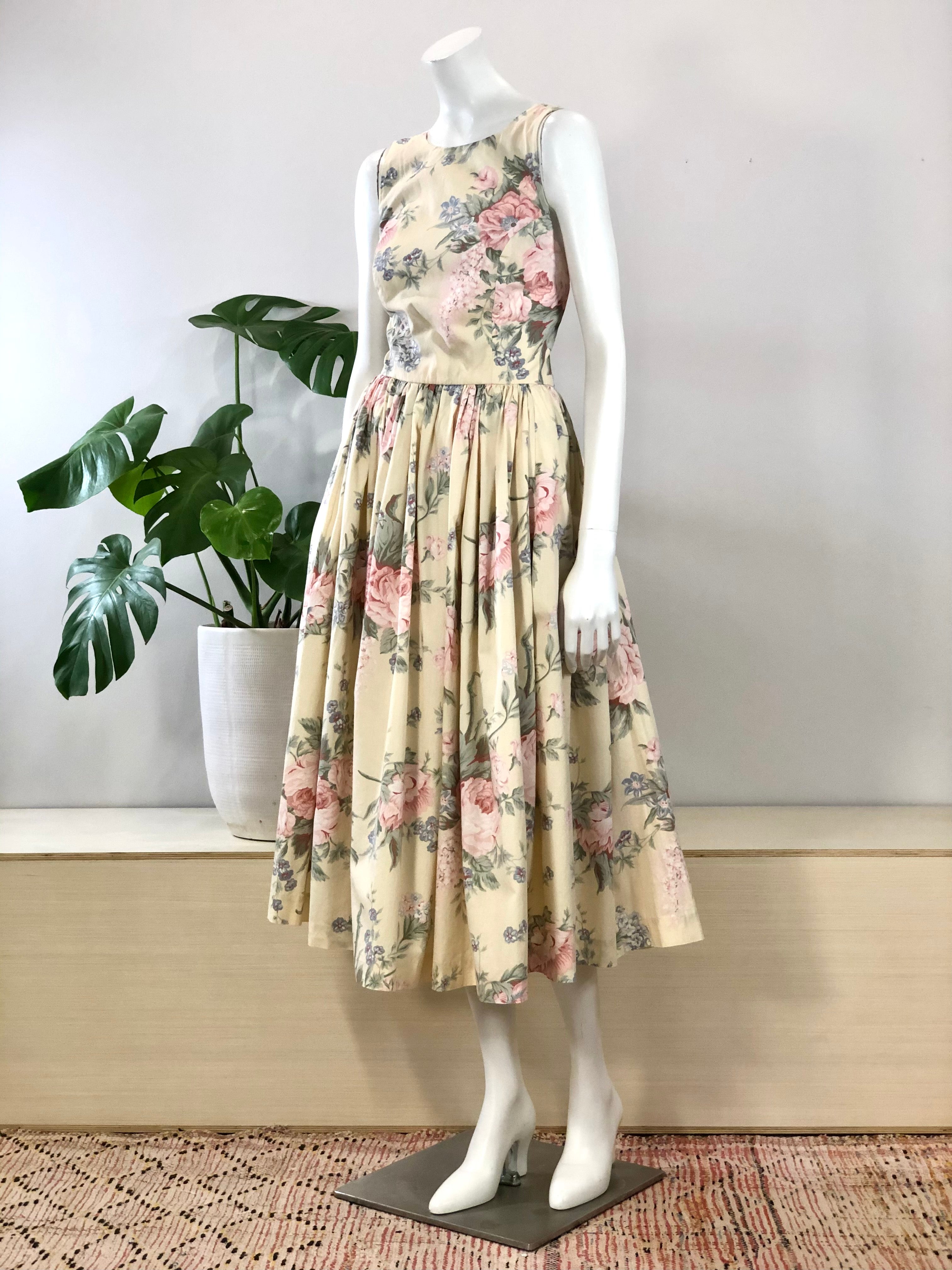 vintage Banana Republic soft pastel floral cotton dress 80s hong kong vintage vintage Banana Republic soft pastel floral cotton dress 80s hong kong vintage