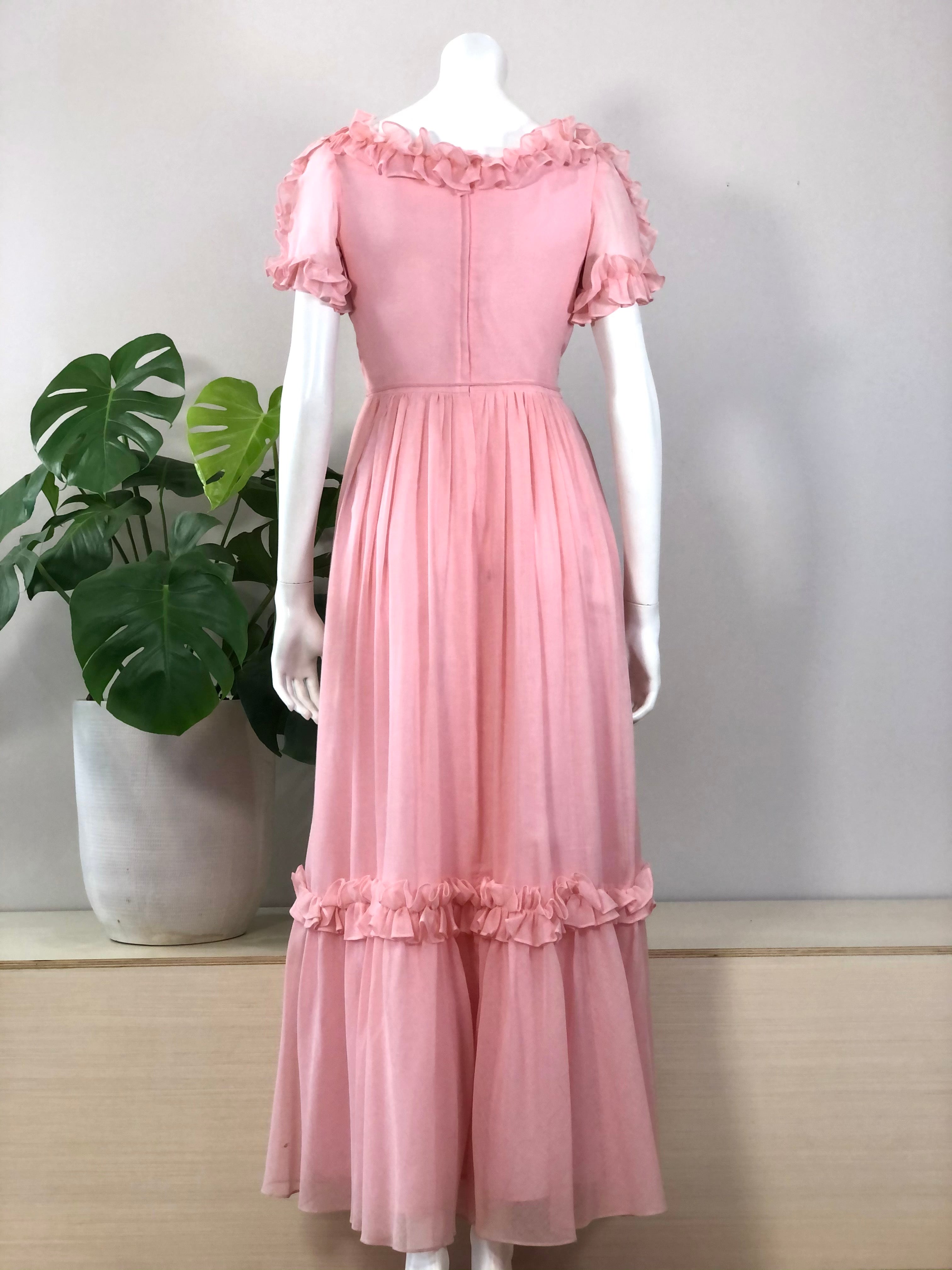 vintage carnation pink ruffle maxi dress 70s hong kong vintage vintage carnation pink ruffle maxi dress 70s hong kong vintage