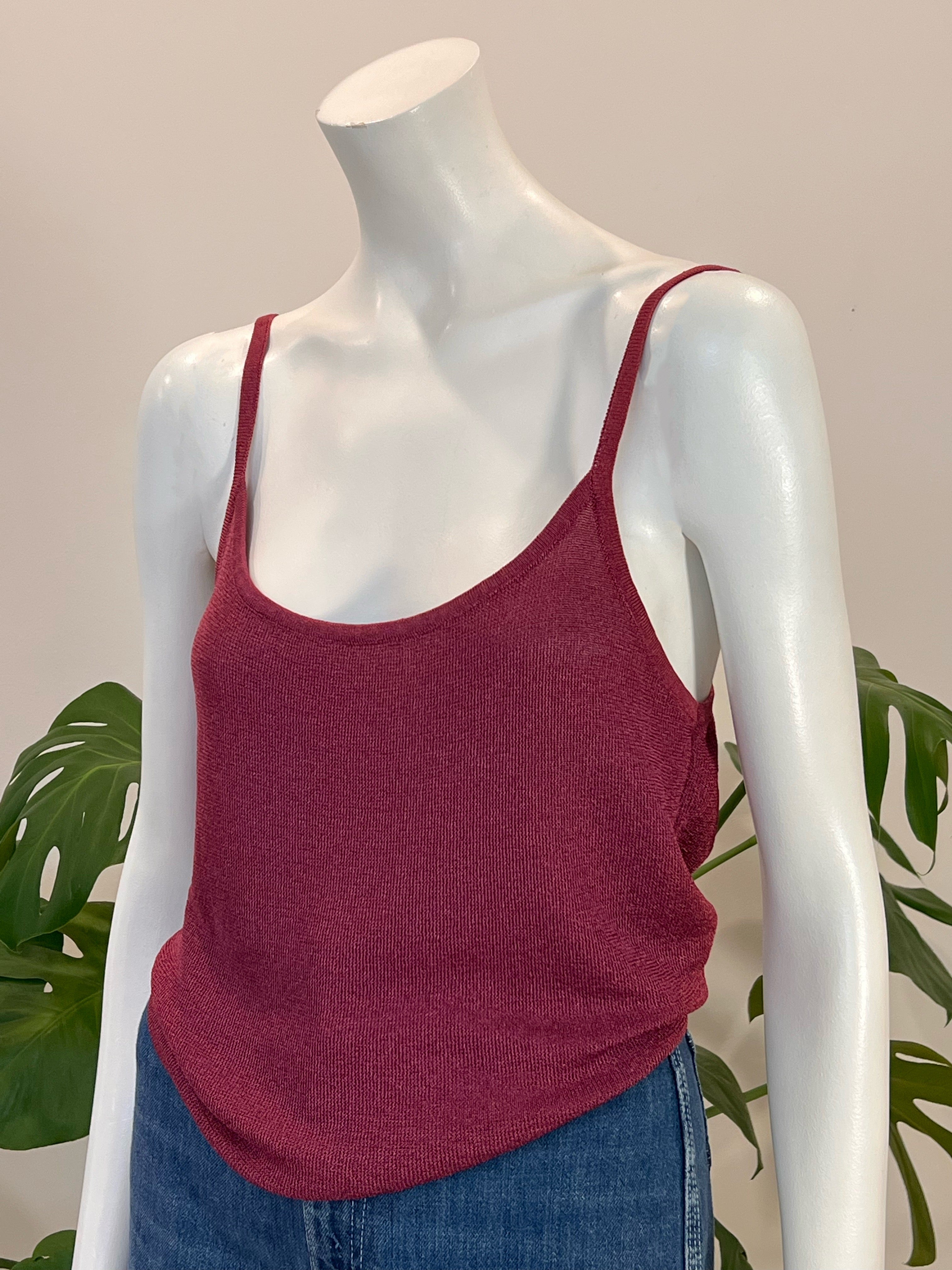 vintage Ann Taylor raspberry knit tank top 90s – hong kong vintage