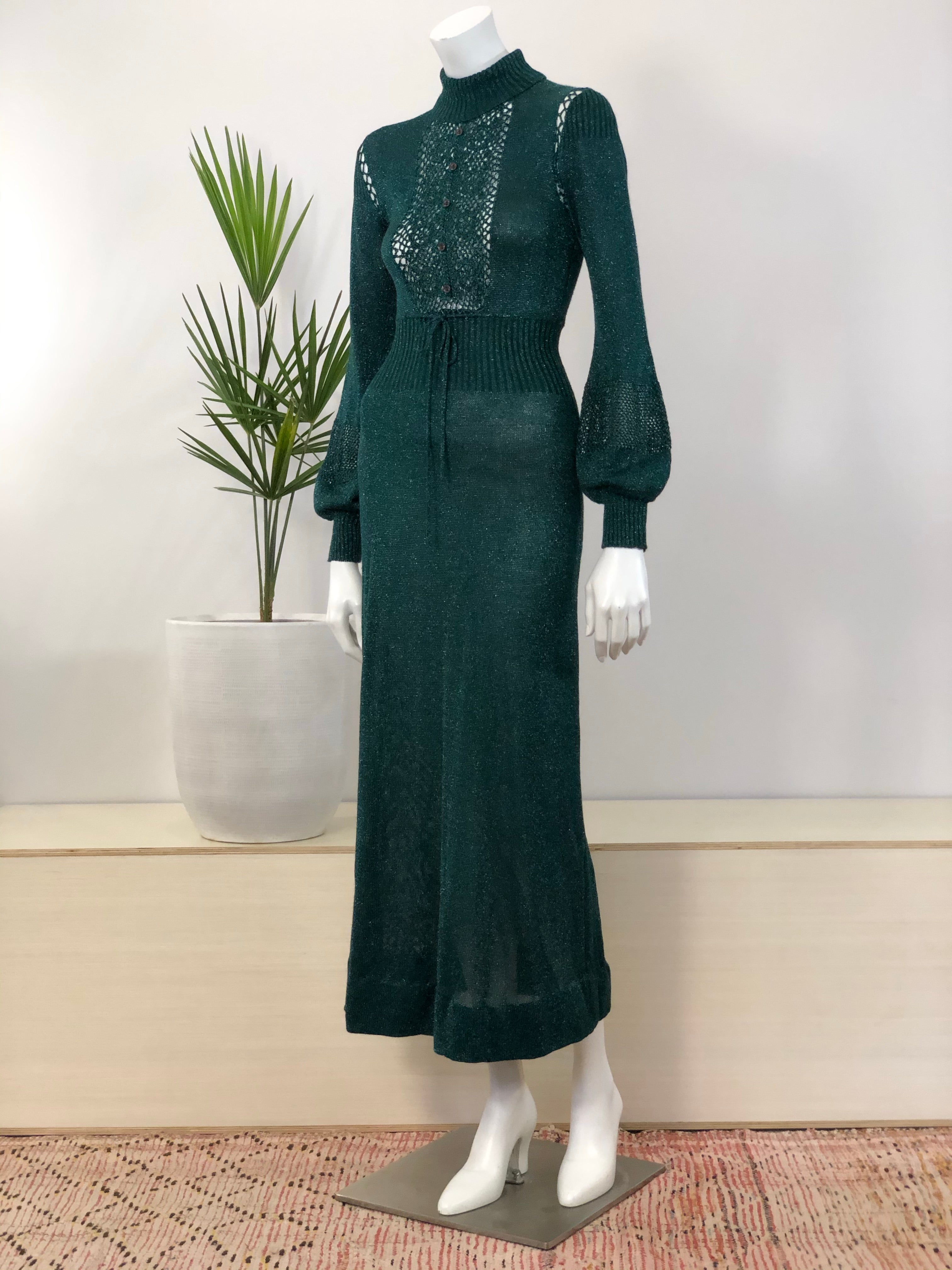 vintage deep forest green lurex knit maxi dress 70s hong kong vintage vintage deep forest green lurex knit maxi dress 70s hong kong vintage