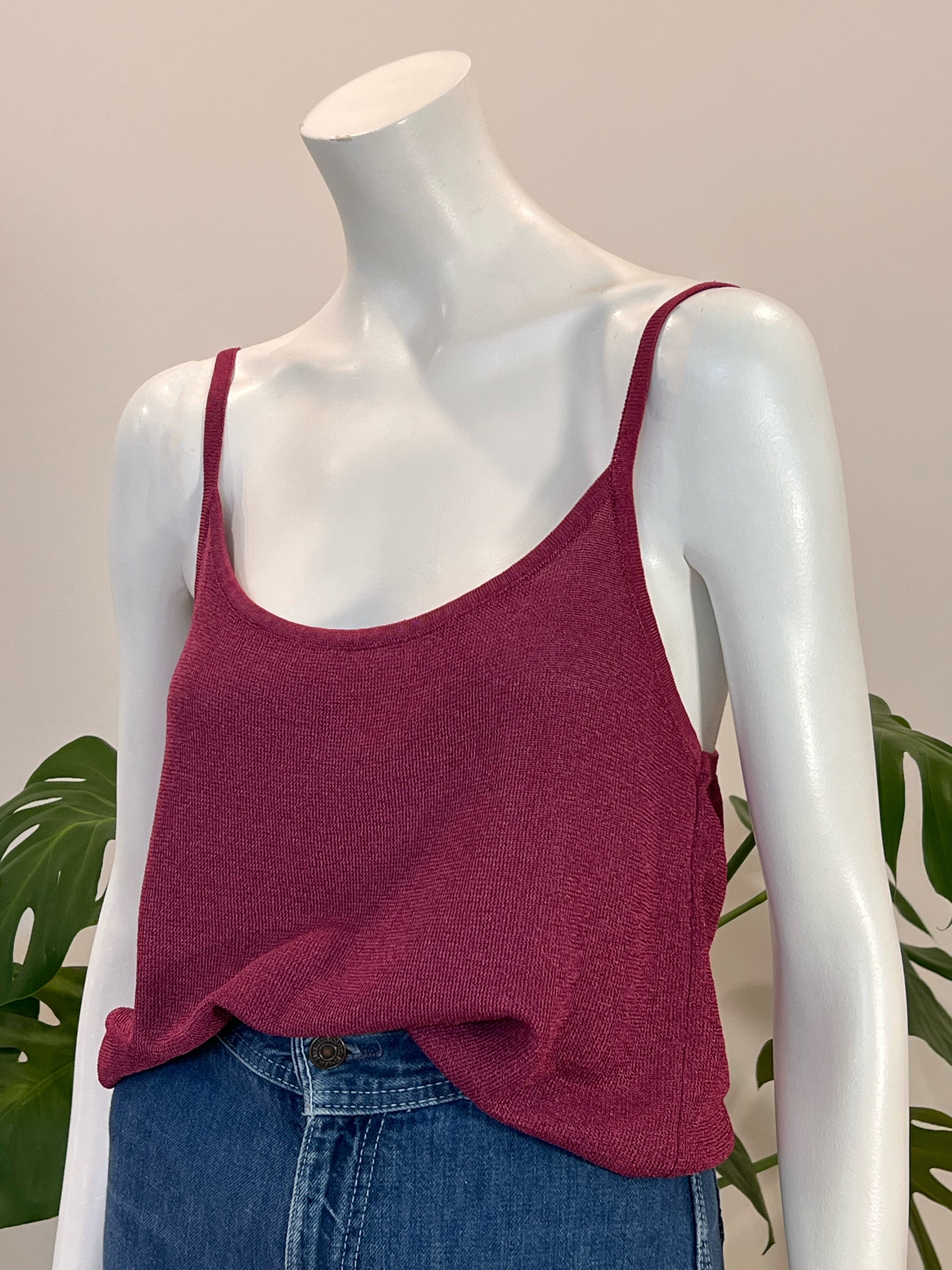 vintage Ann Taylor raspberry knit tank top 90s – hong kong vintage