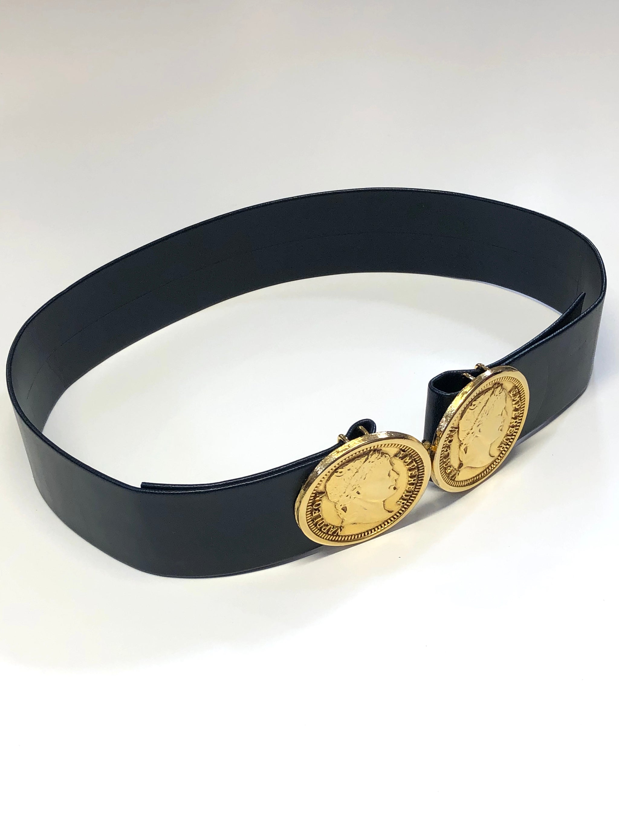 vintage Napoleon gold medallion coin wide belt 70s – hong 
