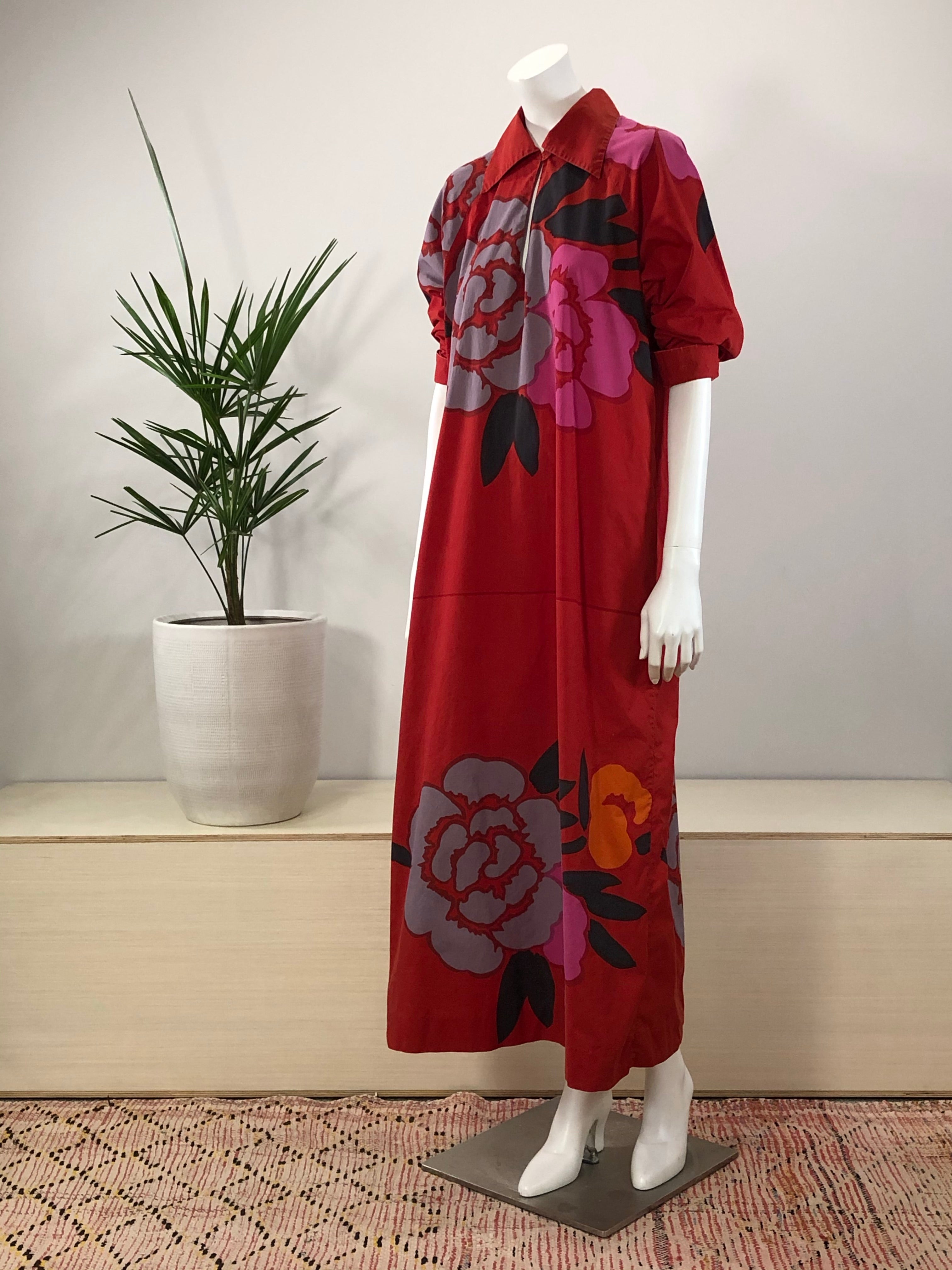 vintage Marimekko bold graphic print cotton maxi caftan dress 70s hong kong vintage vintage Marimekko bold graphic print cotton maxi caftan dress 70s hong kong vintage