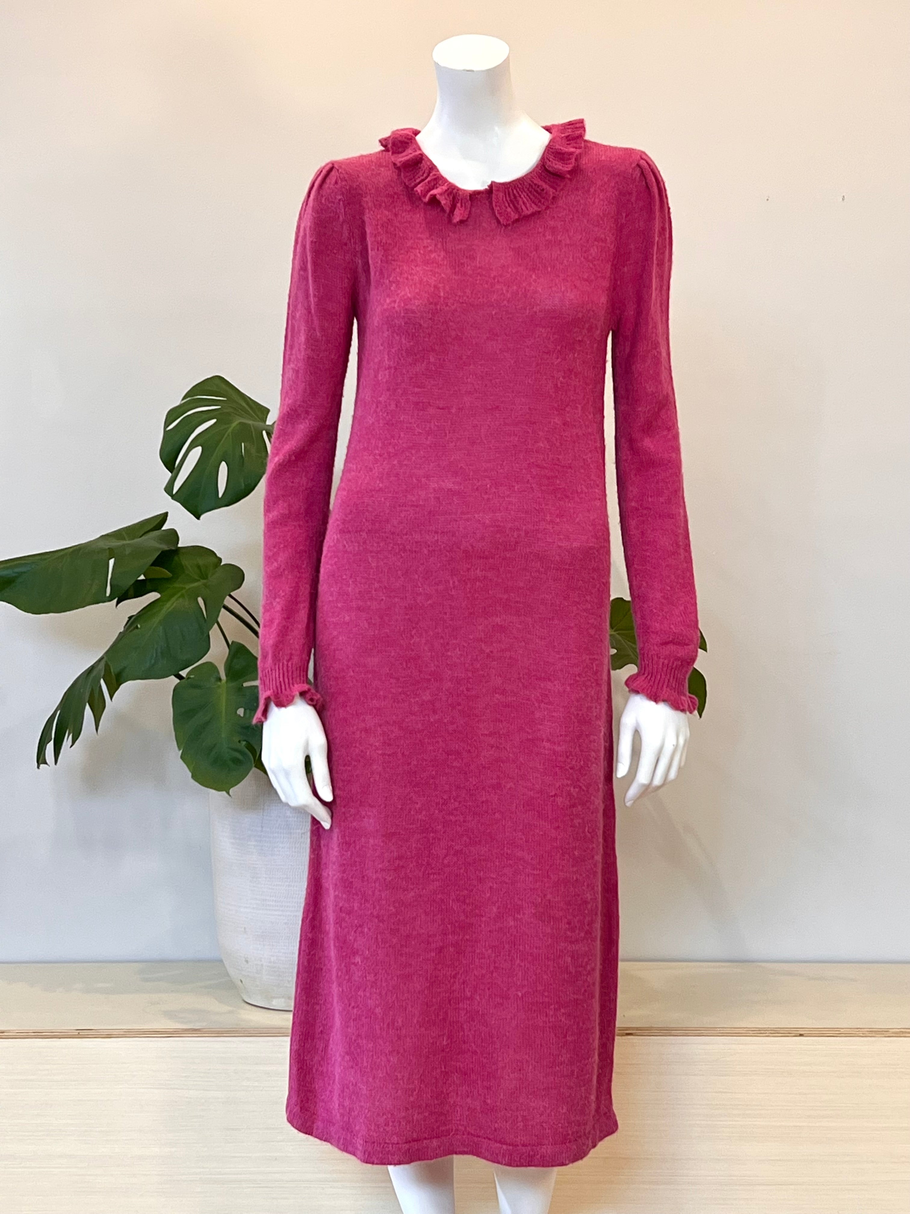pink cashmere sweater dress ZHILI Women's 100% Pure Cashmere Sweater Dress Stitch Mock Neck Midi Dress_Pink_X-Small at Amazon Women's Clothing store