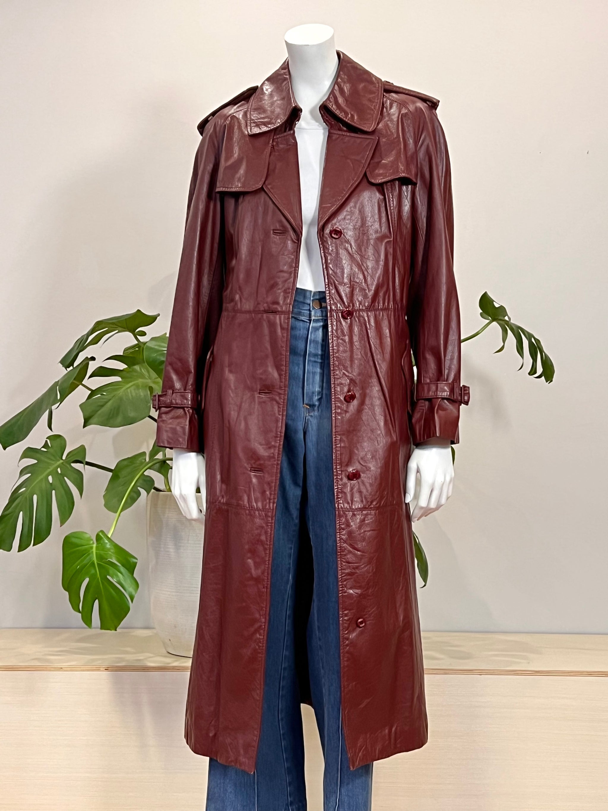 70s レザートレンチコート Etienne Aigner ヴィンテージ image_e30440c6-a461-4806-8016-
