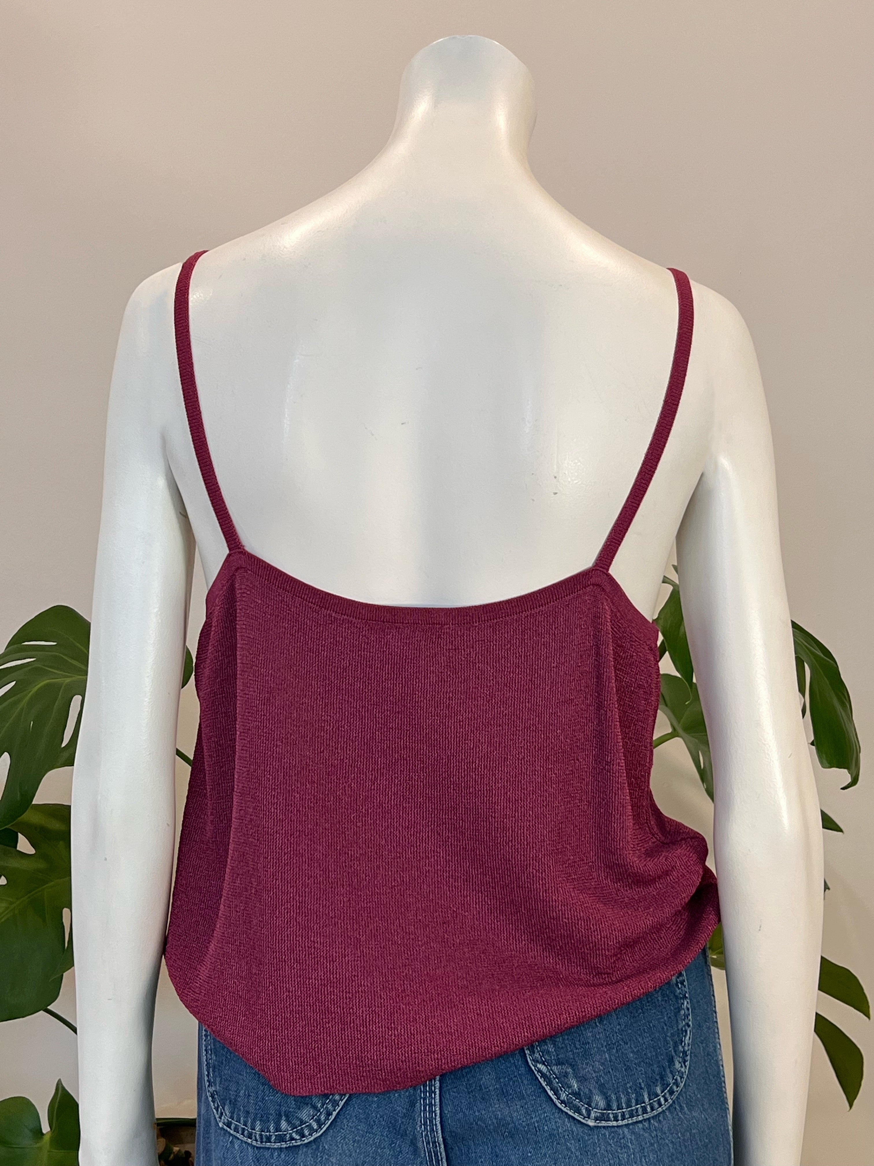 vintage Ann Taylor raspberry knit tank top 90s – hong kong vintage