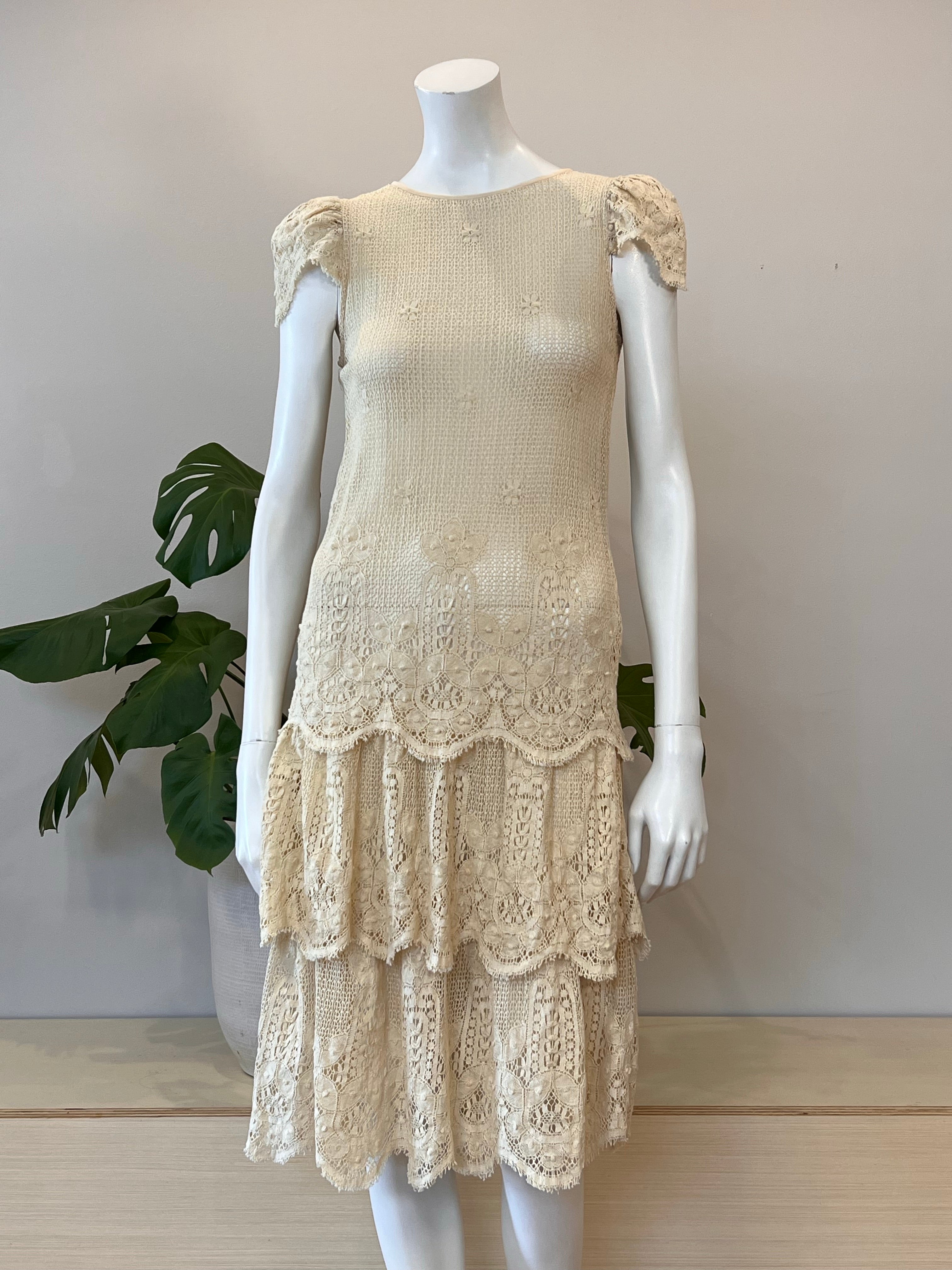 vintage ivory crocheted lace dropped waist dress 80s hong kong vintage vintage ivory crocheted lace dropped waist dress 80s hong kong vintage