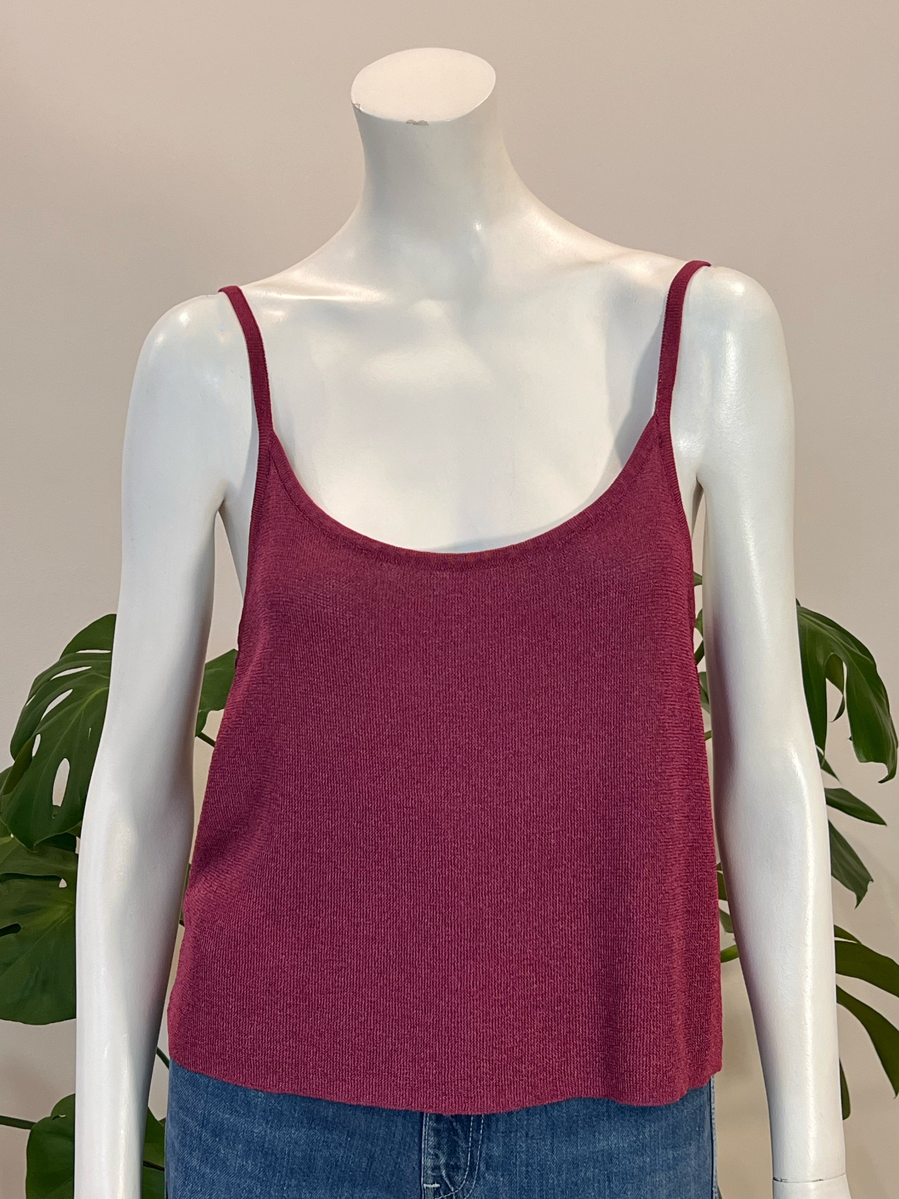 vintage Ann Taylor raspberry knit tank top 90s – hong kong vintage